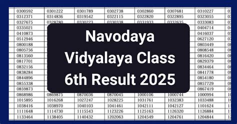 Jawahar Navodaya Vidyalaya Class 6, 11 Results Announced .